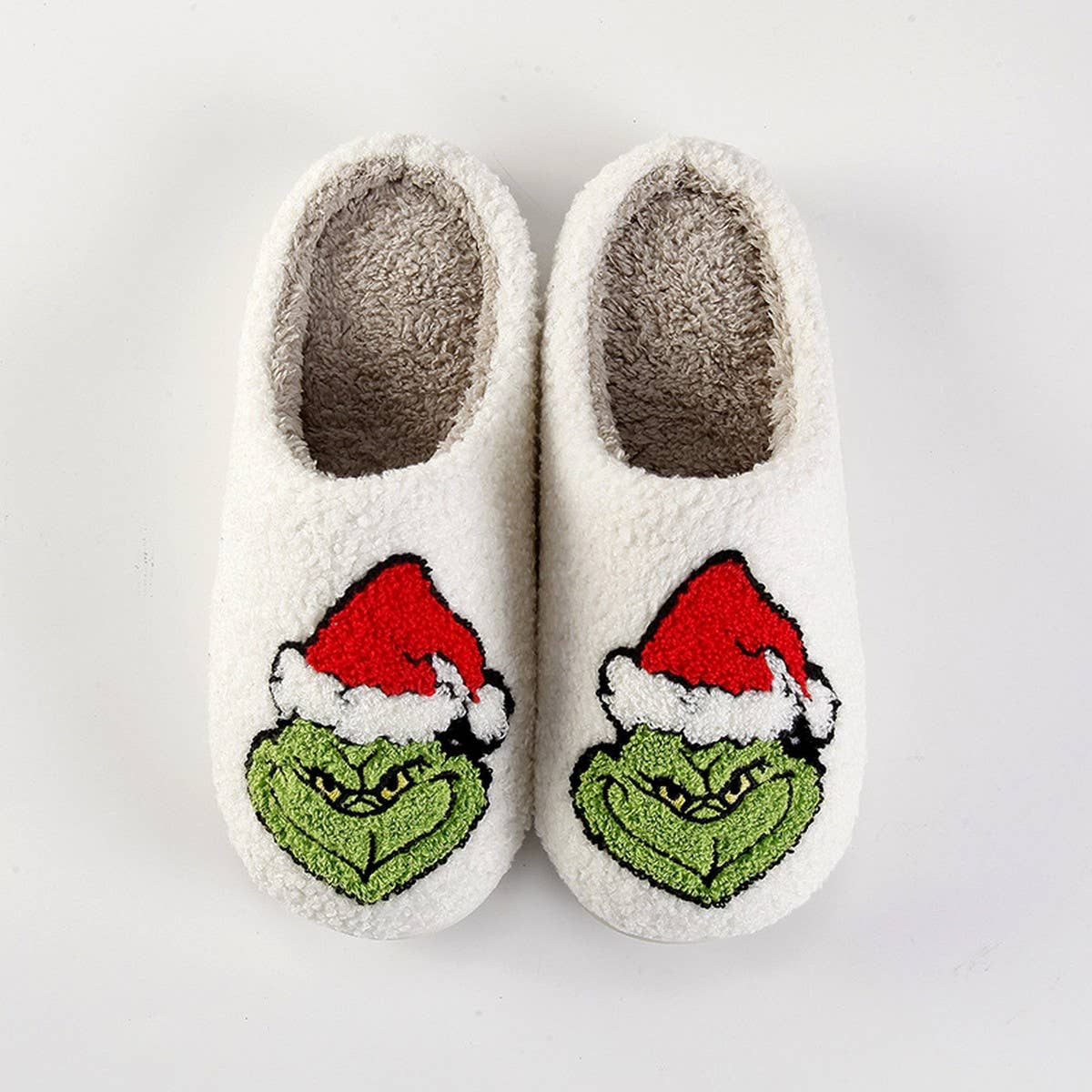 CHRISTMAS GRINCH PATTERN WINTER COTTON SLIPPERS_CWSHS0456