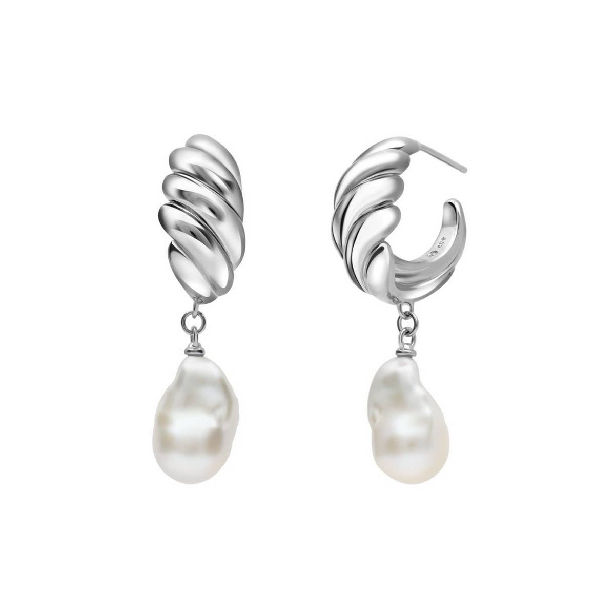 MINIMALIST IRREGULAR PEARL EARRINGS 18K GOLD STEEL_CWAJE5024