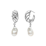 MINIMALIST IRREGULAR PEARL EARRINGS 18K GOLD STEEL_CWAJE5024