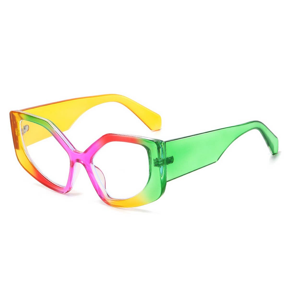 CAT EYE PC RAINBOW COLOR PERSONALIZED FLAT GLASSES_CWASG0247