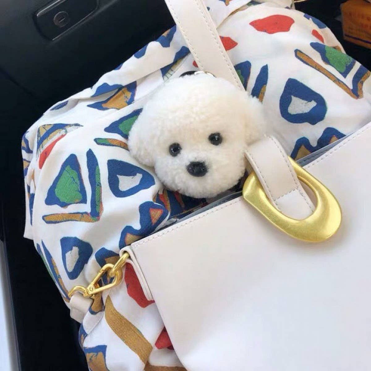 LAMB FUR PUPPY PLUSH BAG PENDANT CAR KEYCHAIN_CWMM2500