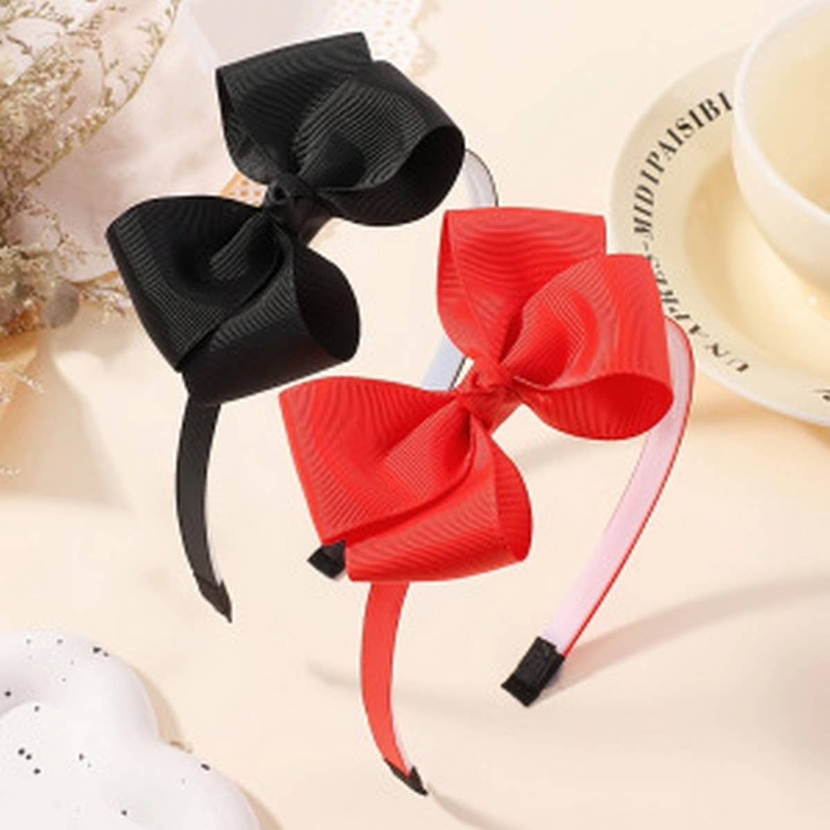 DOUBLE BOW HAIR CLIP SET WITH PEARL FOR KIDS_CWAHA6735