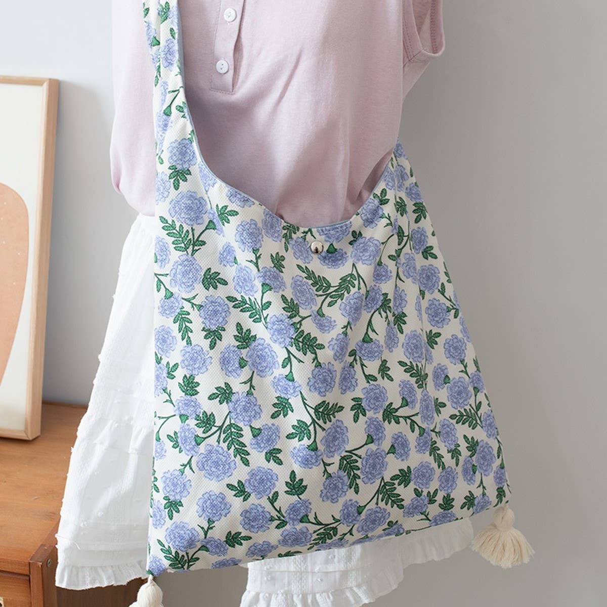 ETHNIC STYLE SHOULDER BAG FOR GIRLS CANVAS TOTE_CWAB5658