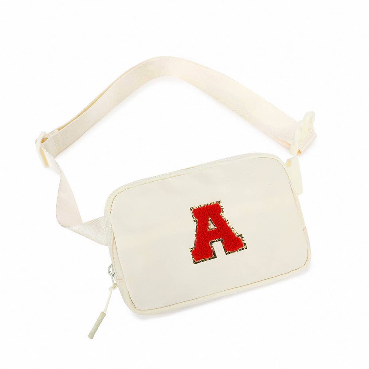 SPORTY FANNY PACK CHENILLE LETTERS NYLON FABRIC_CUAB0283