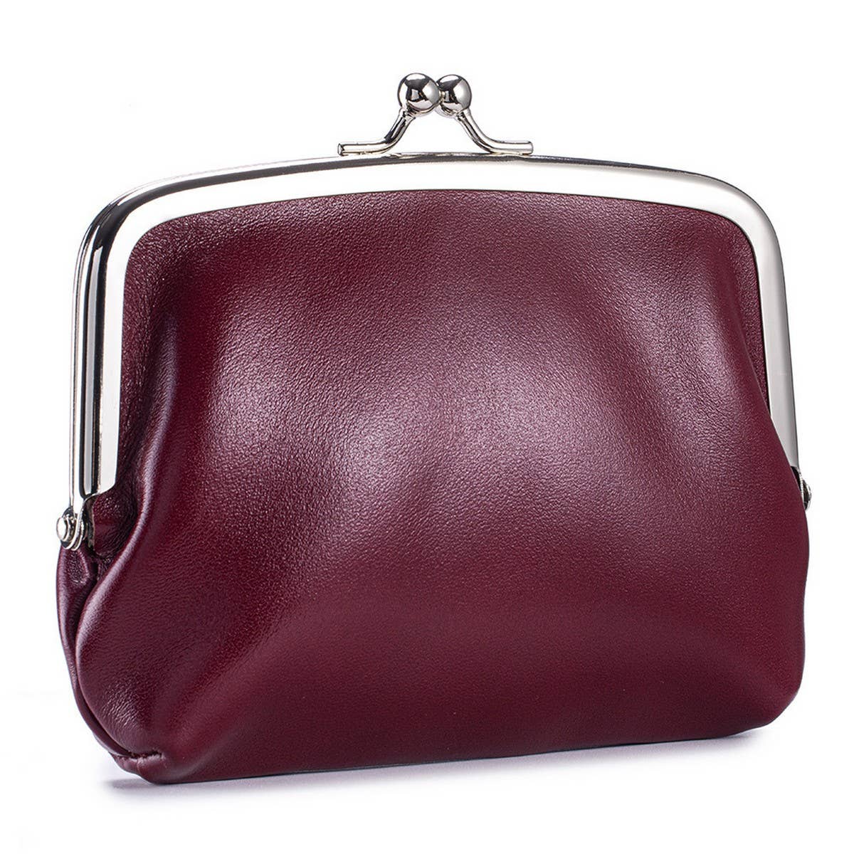 Vintage Leather Coin Wallet Double Clip Pouch_Cuab00386