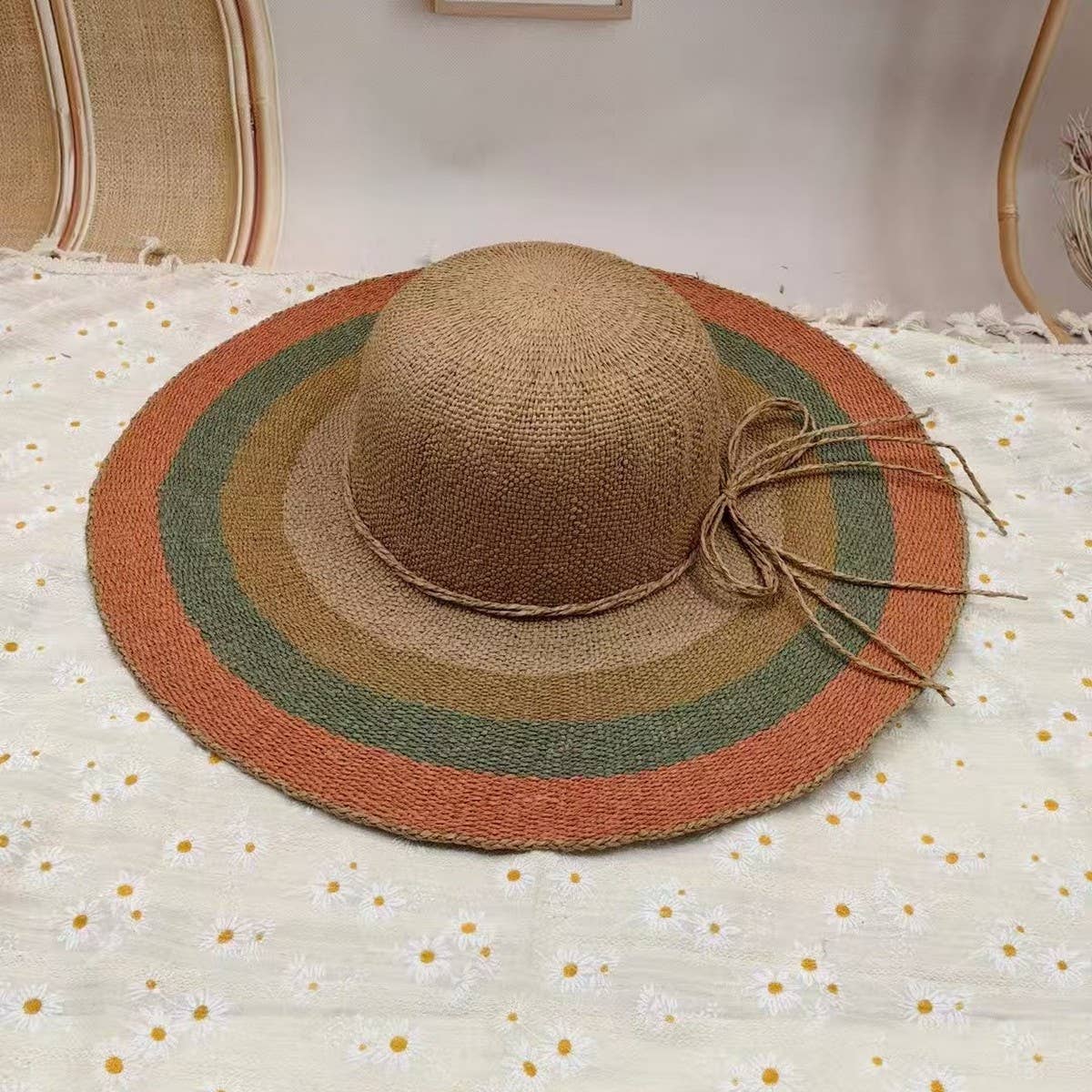 SUMMER RETRO LARGE BRIM STRAW HAT FOR WOMEN_CWAH3570