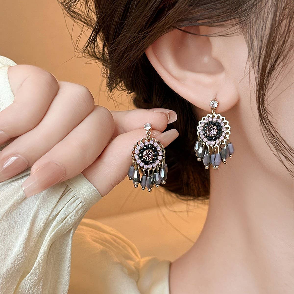 FLOWER FASHION PERSONALIZED TASSEL EARRINGS_CWAJE2332