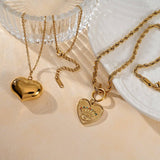 DURABLE STEEL HEART NECKLACE WITH EVIL EYE STONE_CWMM8822