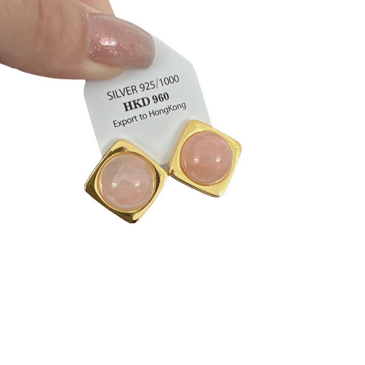 ADVANCED PINK RESIN EARRINGS AND EARRINGS_CWAJE1352