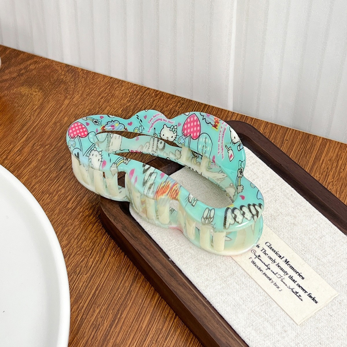 Vintage Floral Claw Clip Elegant Chinese Grip