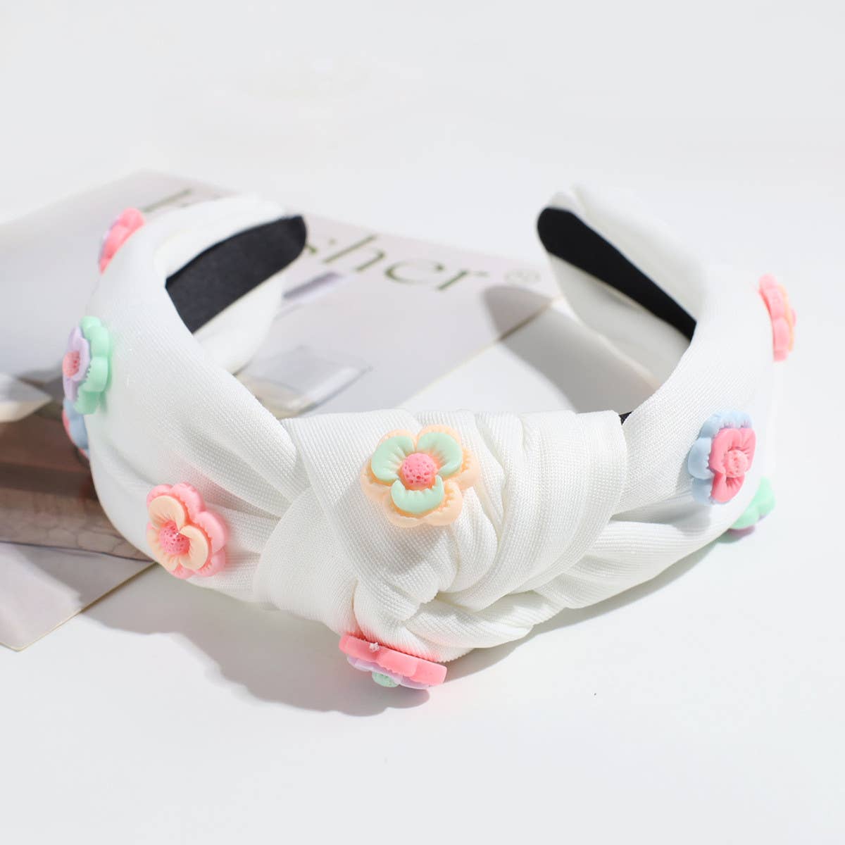FRESH FLOWER WIDE KNOTTED HEADBAND_CWAHA2304