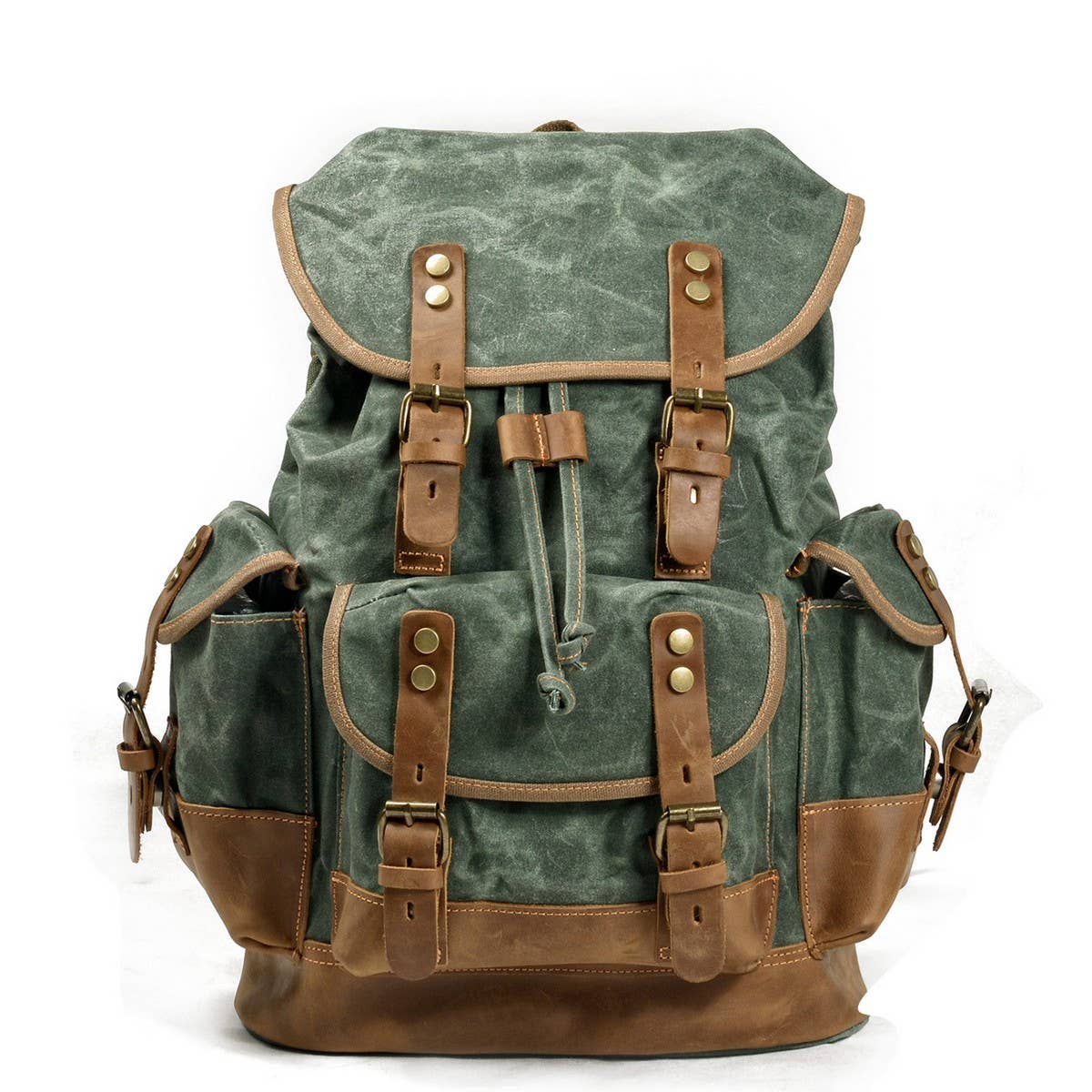 CANVAS LEATHER HIKING BACKPACK FOR SCHOOL TRAVEL_CWAB5518