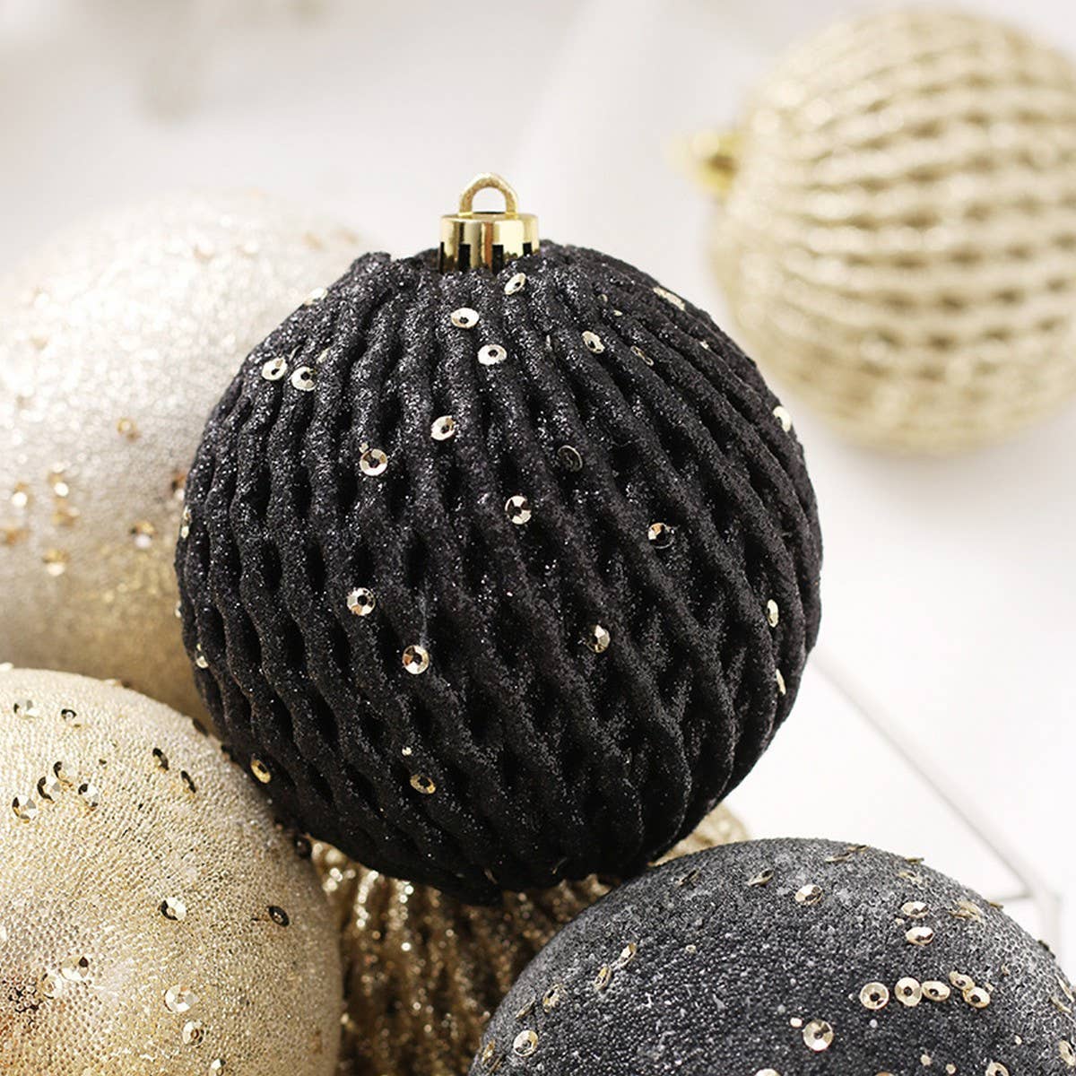 8CM 12PCS GLITTER XMAS BALL ORNAMENT SET_CWMM9871