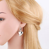 SILVER HEART SHAPED PENDANT EARRINGS_CWAJE1034