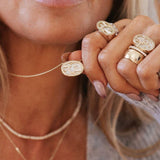 Womens Oval Lucky Charm Pendant Necklace_Cwmm3923