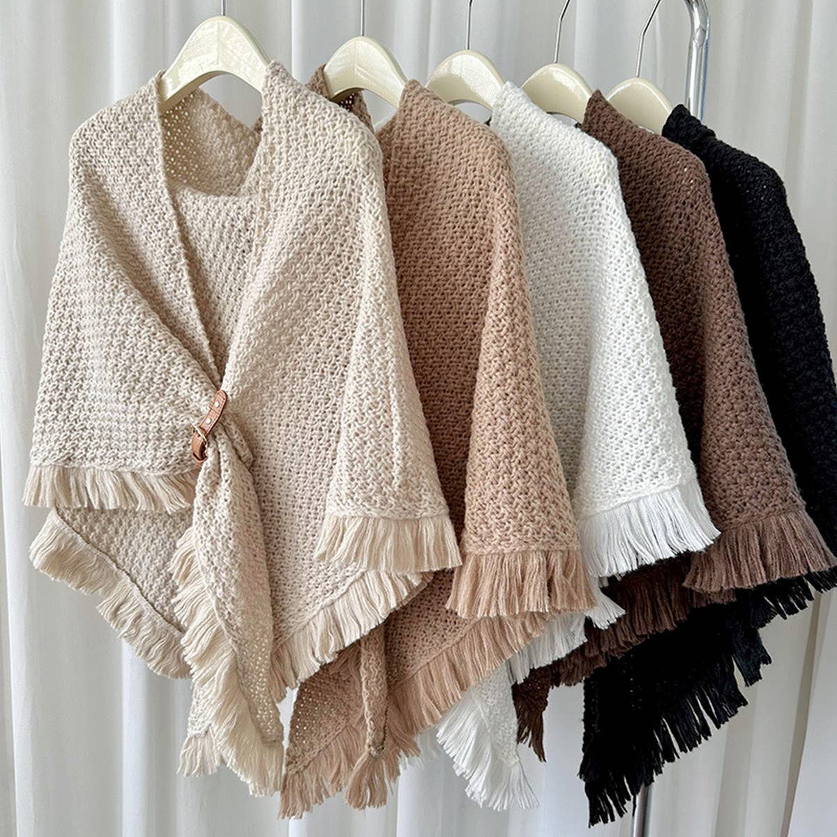 Winter Tassel Cape Scarf Shawl For Warm Layering_Cwasc0764