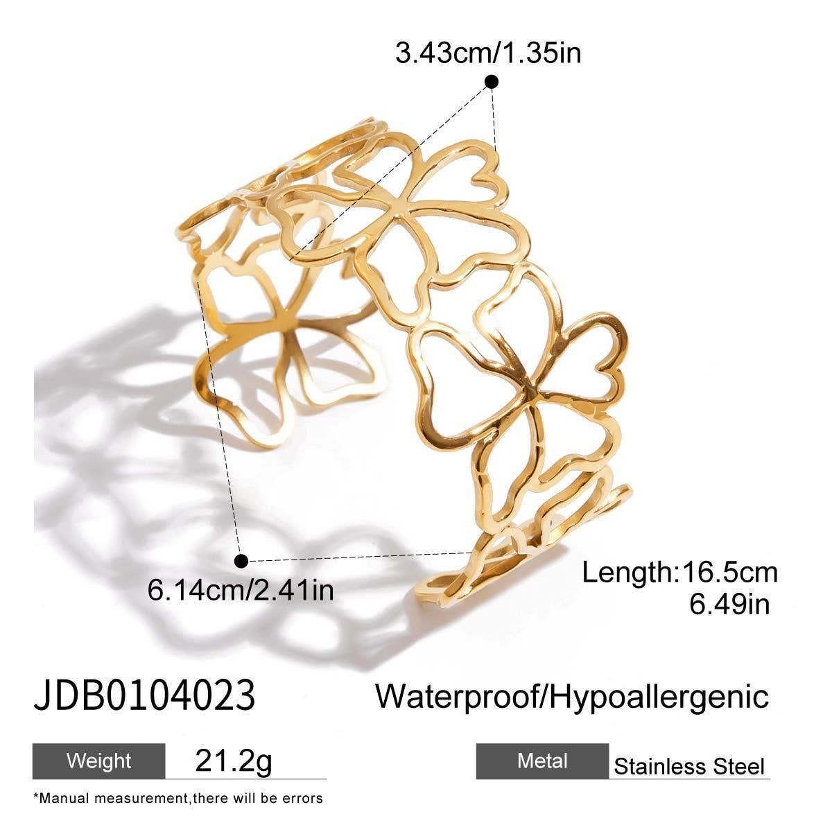 CHIC HOLLOW FLOWER CUFF 18K GOLD STAINLESS STEEL_CWAJE4734