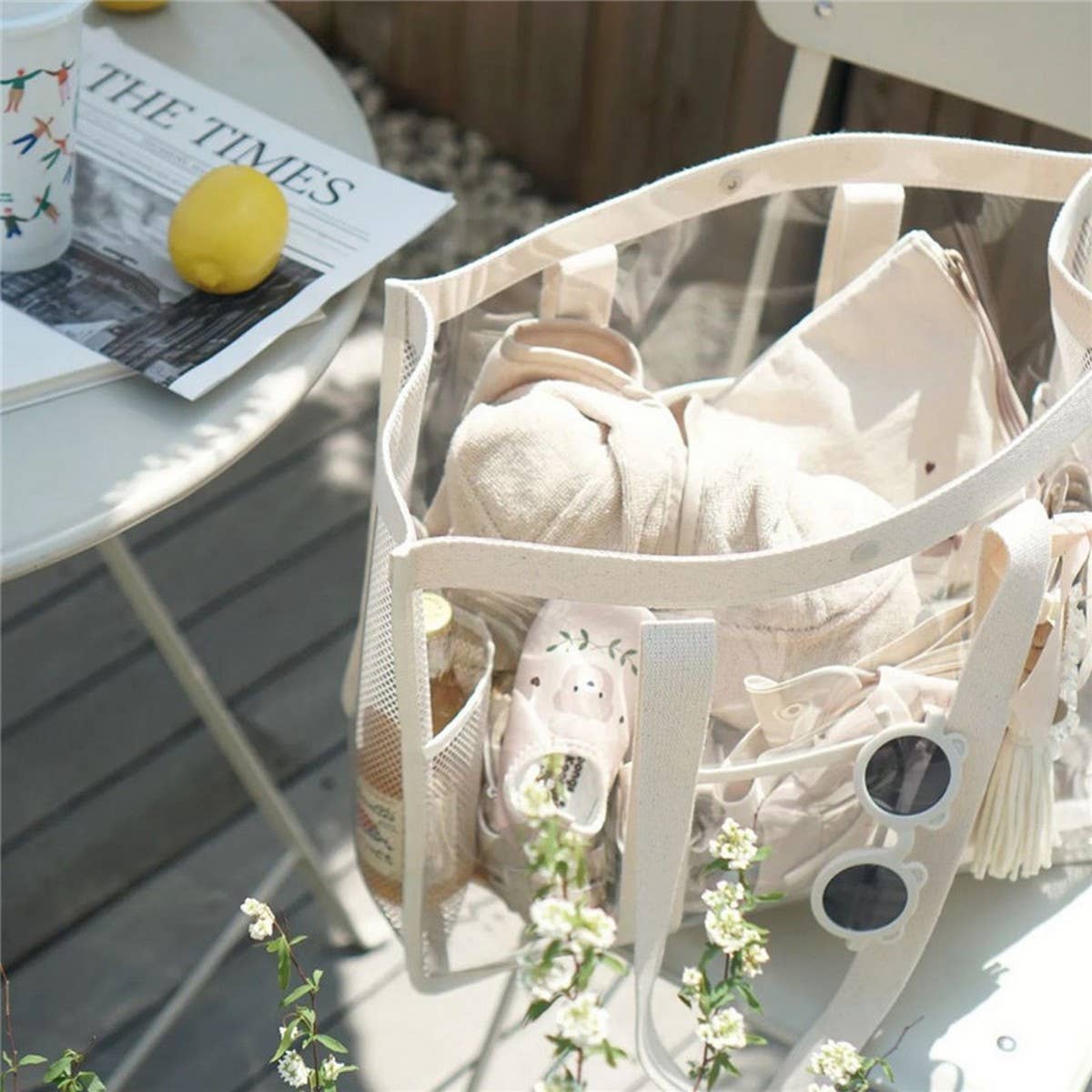 CLEAR PVC BEACH TOTE WATERPROOF TRAVEL BAG_CWAB1915