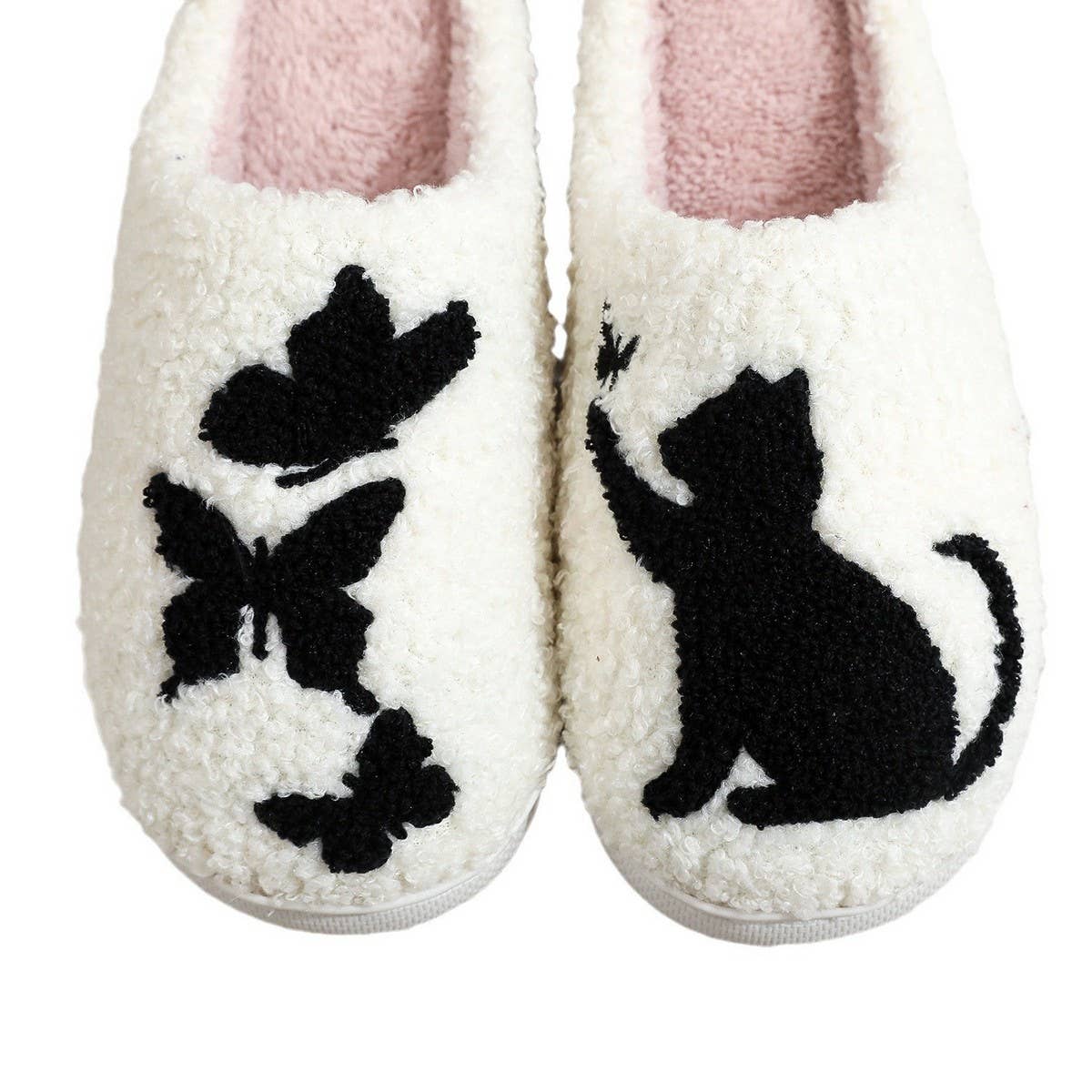Winter Pet Cat Butterfly Embroidery Cotton Slipper