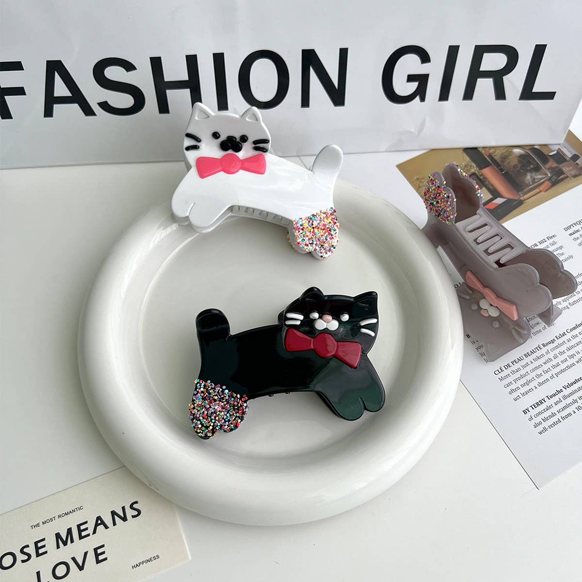 CUTE CAT BOW HAIR CLIP CREATIVE CARTOON ACCESSORY_CWAHA5894