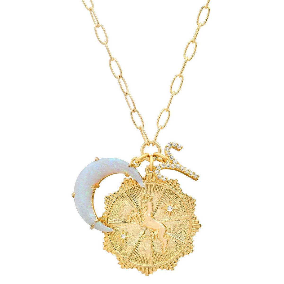 MICRO PAVED ZIRCONIA ZODIAC PENDANT NECKLACE_CWMM5295