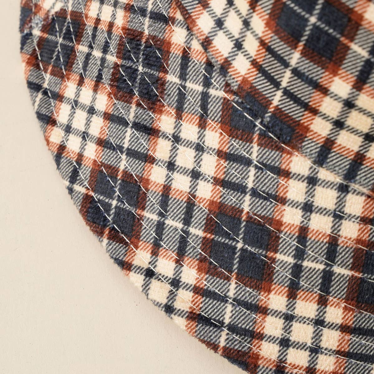 NEW PLAID DESIGN CANVAS SUN BUCKET HAT_CWAH1441