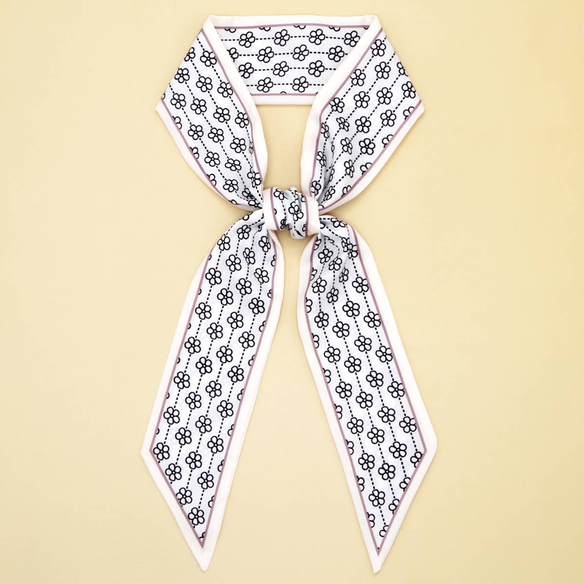 FLORAL LETTER SCARF HAIR TIE RIBBON_CWASC0081