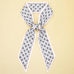 FLORAL LETTER SCARF HAIR TIE RIBBON_CWASC0081