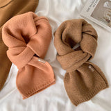 CUTE KNIT SCARF UNISEX SOLID COLOR NECK WARMER_CWASC1509