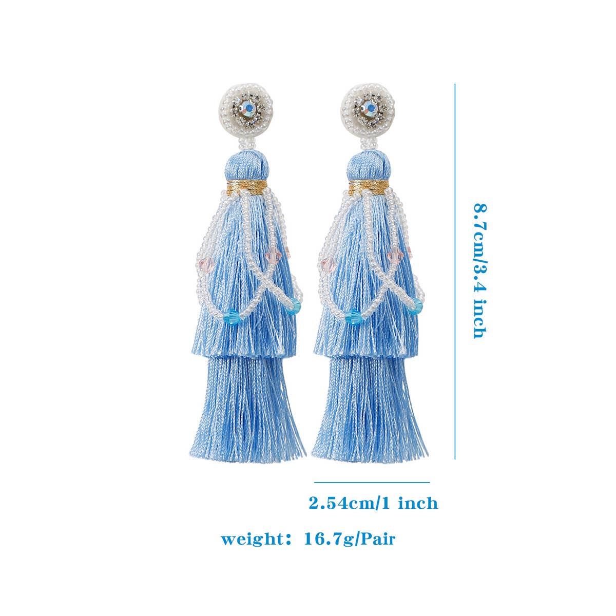 MINT MAMBO STYLE TRANSPARENT TASSEL EARRINGS_CWAJE1661