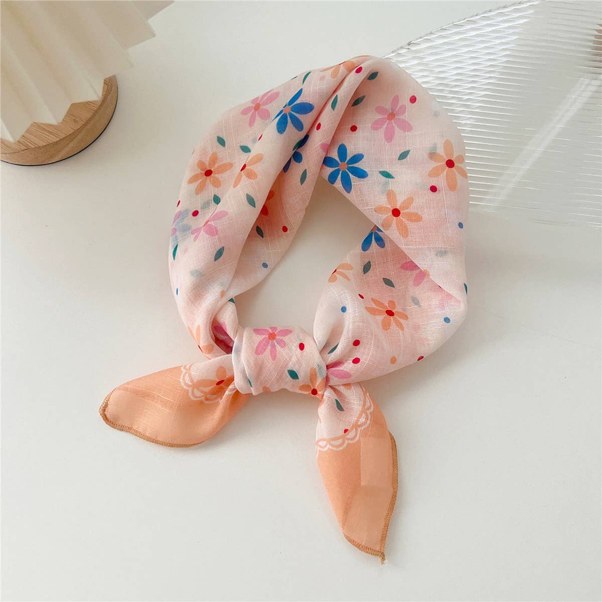 COTTON LINEN SQUARE SCARF BREATHABLE NECK WRAP_CWMS0673