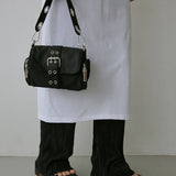 Vintage Double Button Shoulder Bag Tote Bag_Cwab1390