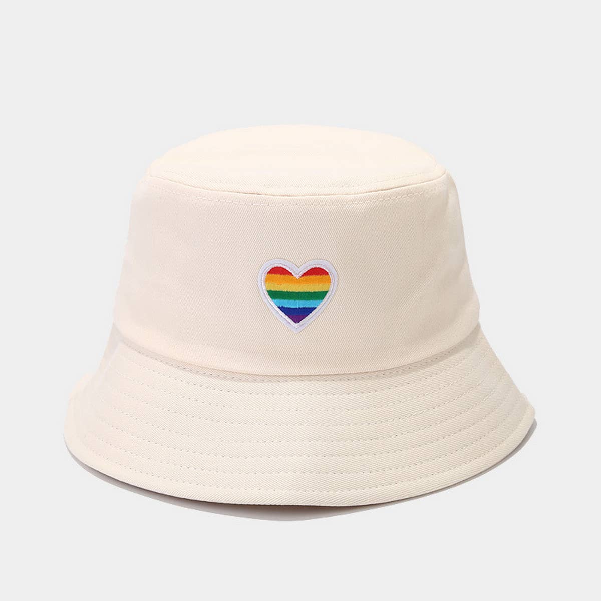 RAINBOW HEART FOLDABLE BUCKET HAT_CWAH1638