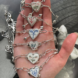 ARROW HEART NECKLACE 18K GOLD PAPERCLIP CHAIN_CWAJE4971