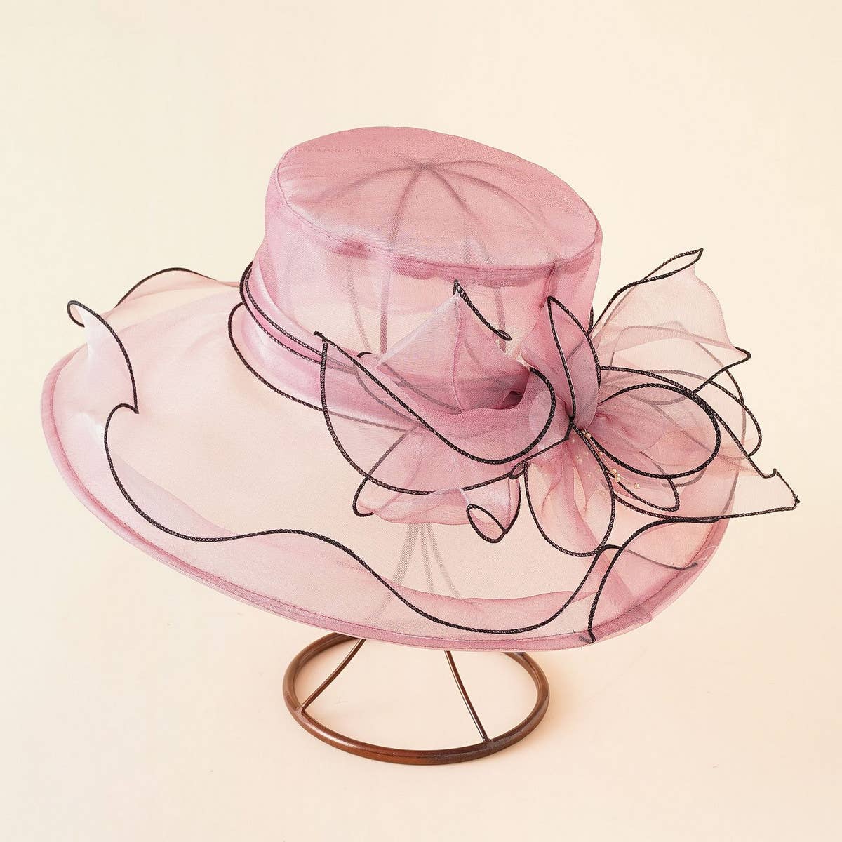 FLOWER MESH BEACH SUN HAT_CWAH1409