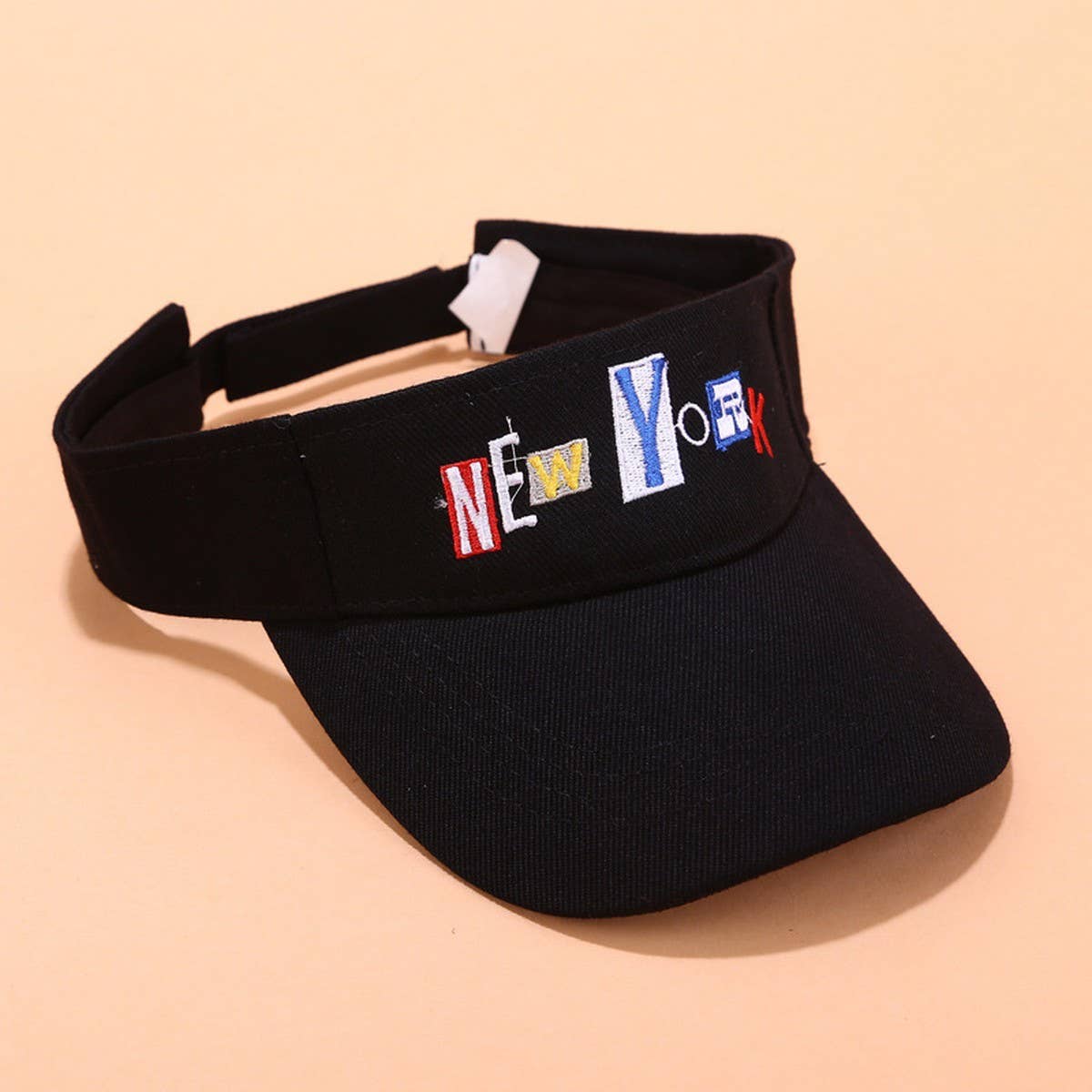 EMBROIDERED LETTER VISOR HAT SUMMER SUNSHADE CAP_CWAH3284