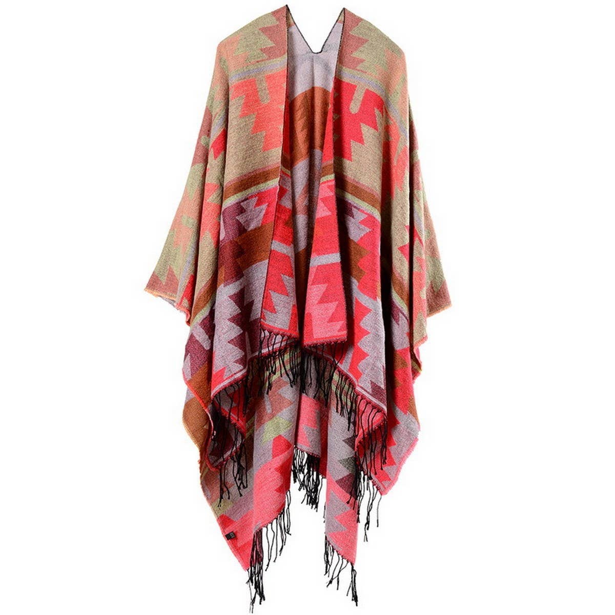 FAUX CASHMERE SLIT SHAWL SCARF CAPE COAT CLOAK_CWASC2252