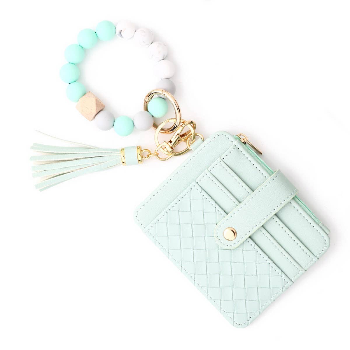 SILICONE BEAD BRACELET WITH ZIPPER COIN WALLET_CWAB4939