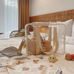 Transparent Beach Bag With Colorful Shoulder Straps_Cwab1923