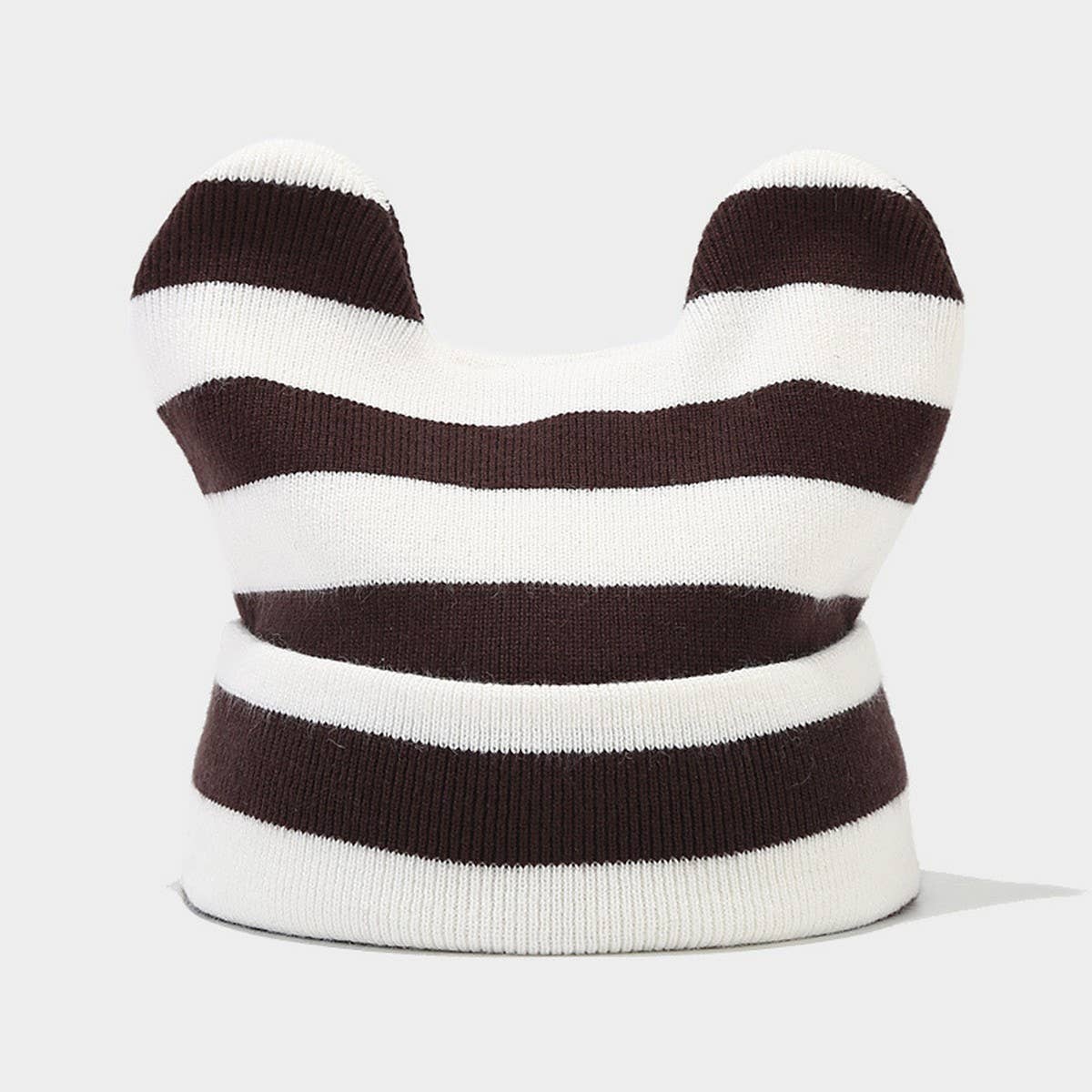 ARTISTIC RETRO STRIPED COW EAR KNITTED HAT_CWAH2127
