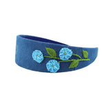 INDIGO DYE HAND EMBROIDERED HEADBAND SIMPLE FRESH_CWMM6109
