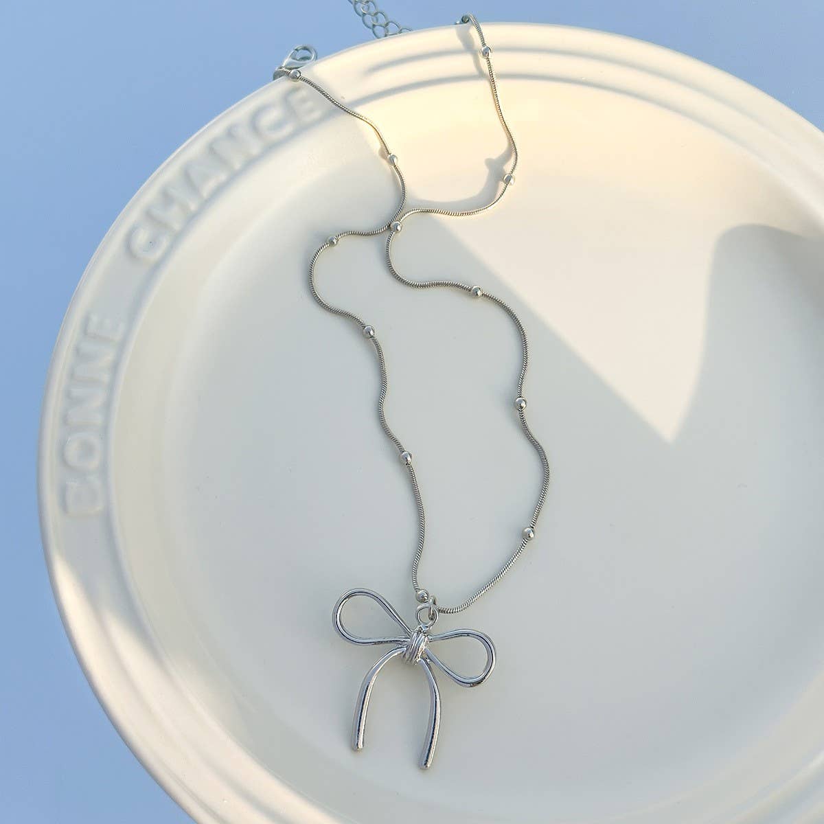 HOT SELLING BLACK BOW BEADED NECKLACE_CWAJE1171