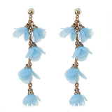 LONG TASSEL FLOWER EARRINGS NEW BOHO CHIC DESIGN_CWMM6272