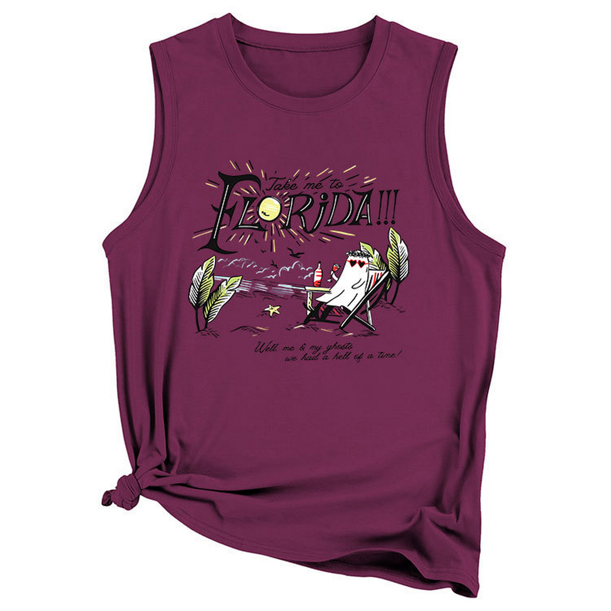 Trendy Loose Fit Tank, Funny Print For Women