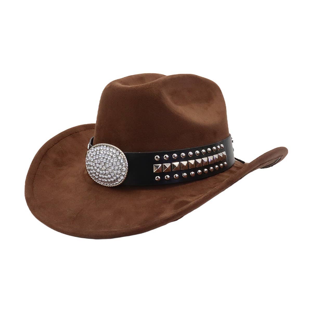 MEN WOMEN SUEDE COWBOY FEDORA HAT WESTERN_CWAH04505