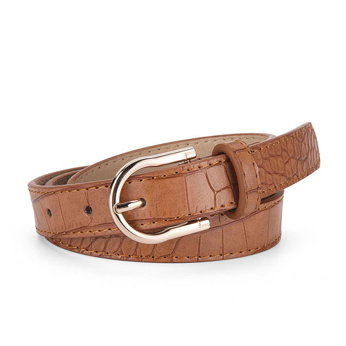 SIMPLE STONE PATTERN BUCKLE BELT_CWABE0590