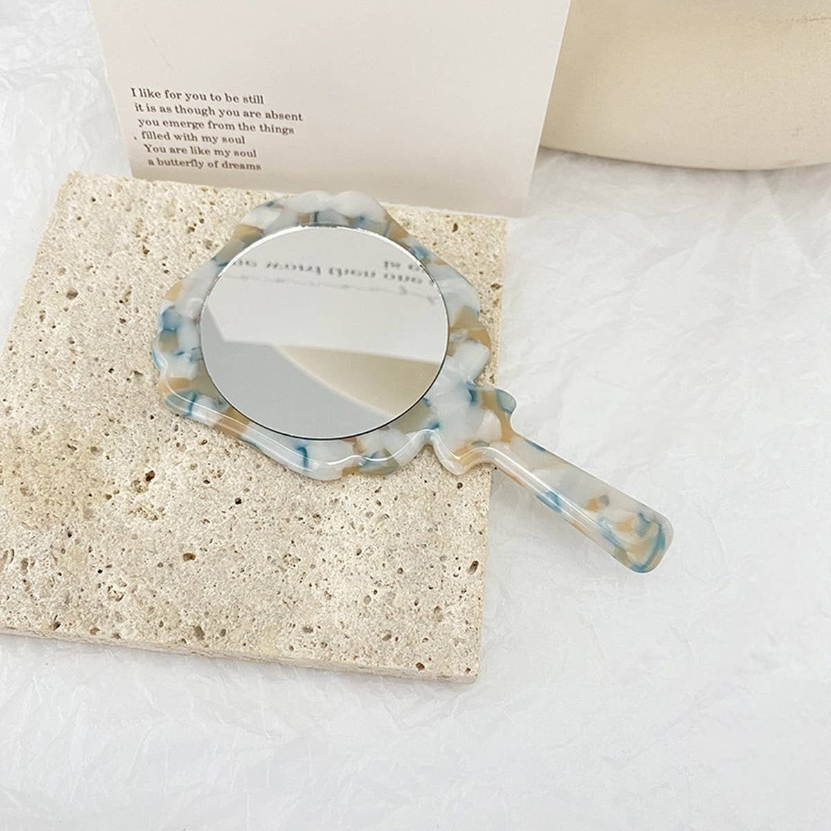 HANDHELD ROSE MIRROR PORTABLE MAKEUP ACCESSORY_CWMM6368