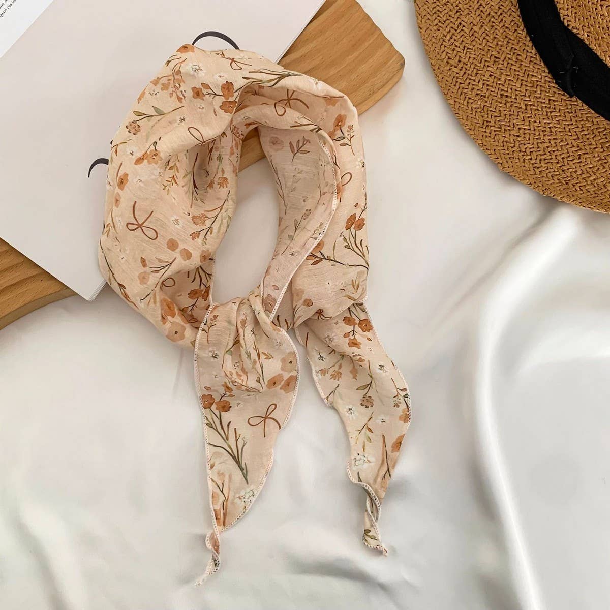 Floral Triangle Scarf Headband Neck Wrap_ Cwasc02967