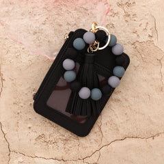 LEOPARD CARD WALLET WITH PU LEATHER KEYCHAIN_CUAB00442