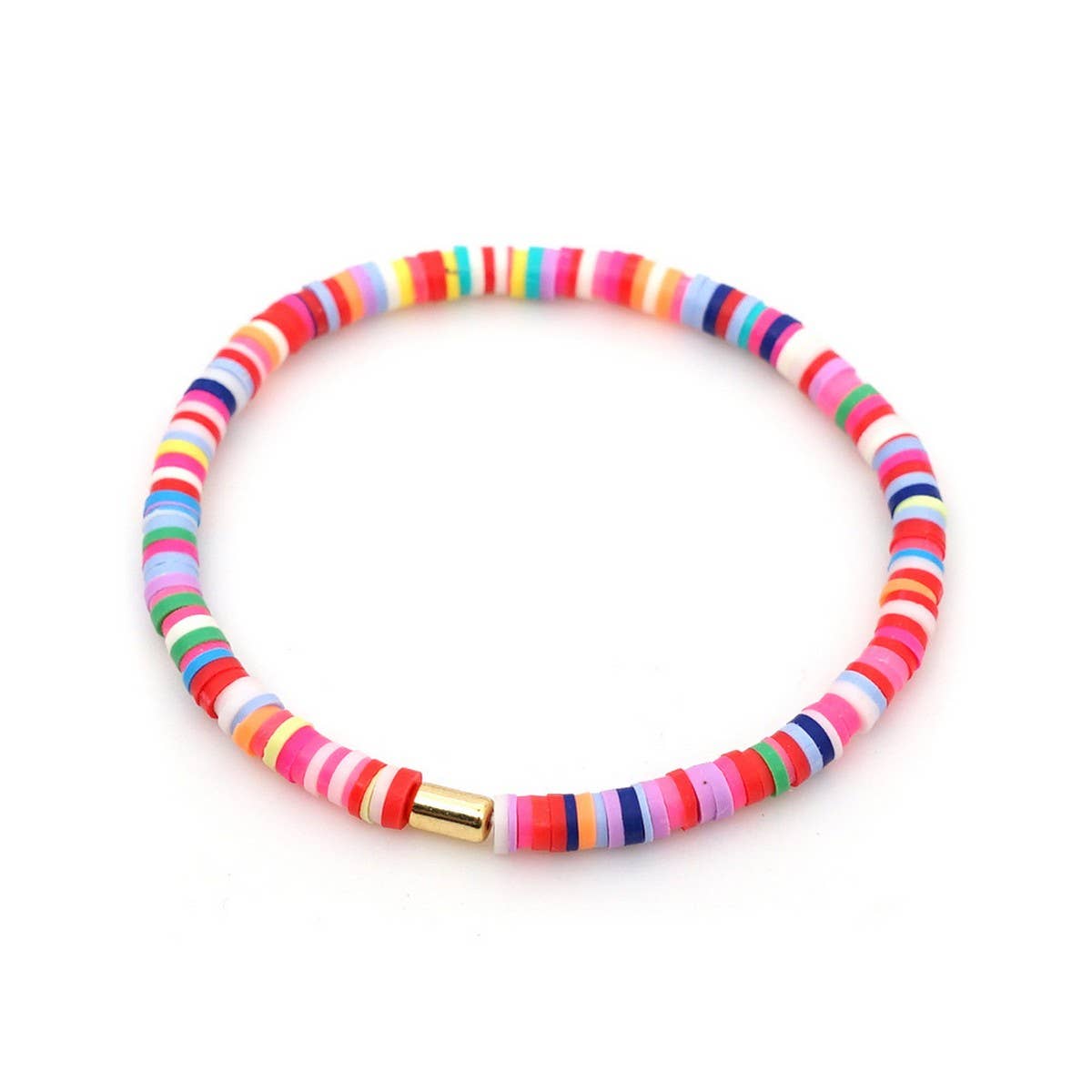 FASHIONABLE MULTI COLOR SOFT CLAY BEADED BRACELET_CWMM3818